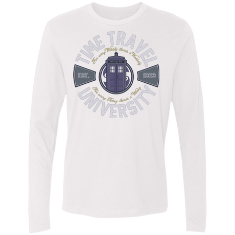 T-Shirts White / Small Time Travel University Men's Premium Long Sleeve