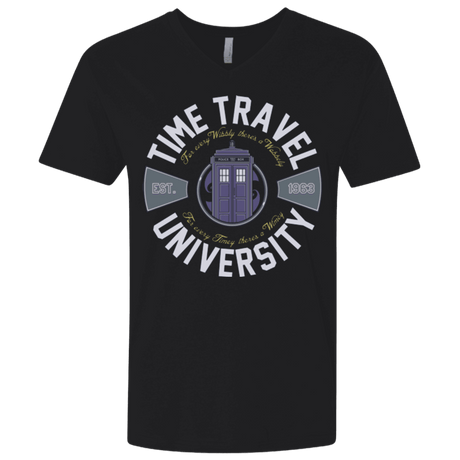 T-Shirts Black / X-Small Time Travel University Men's Premium V-Neck