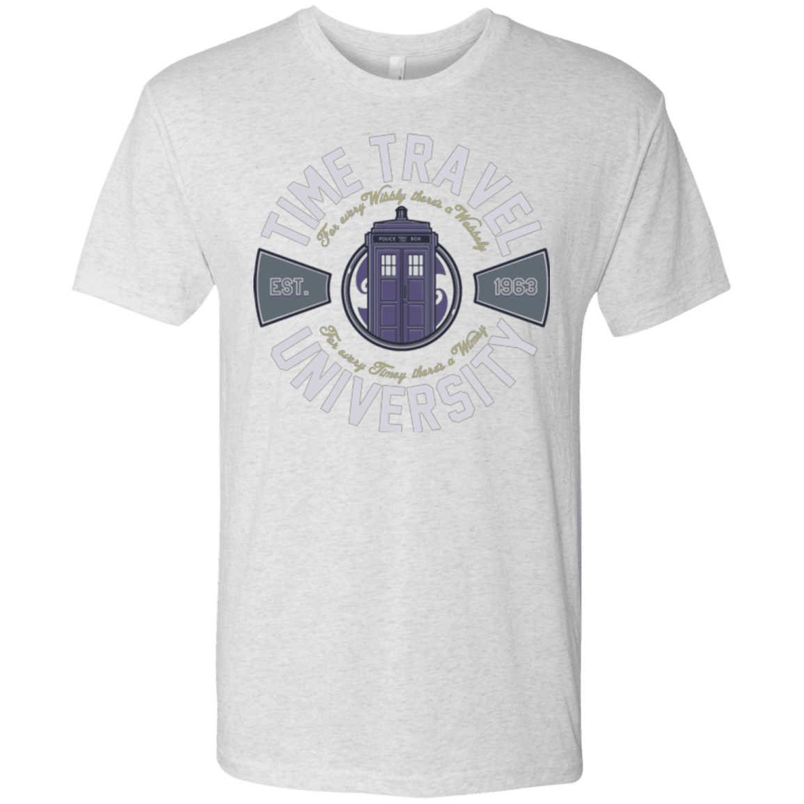 T-Shirts Heather White / Small Time Travel University Men's Triblend T-Shirt