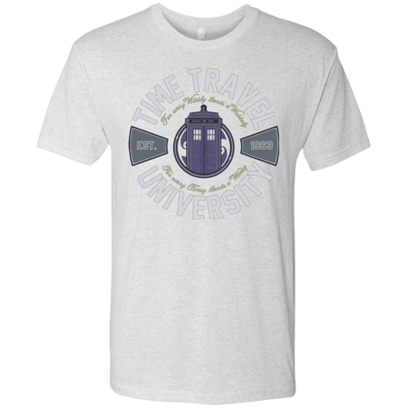 T-Shirts Heather White / Small Time Travel University Men's Triblend T-Shirt