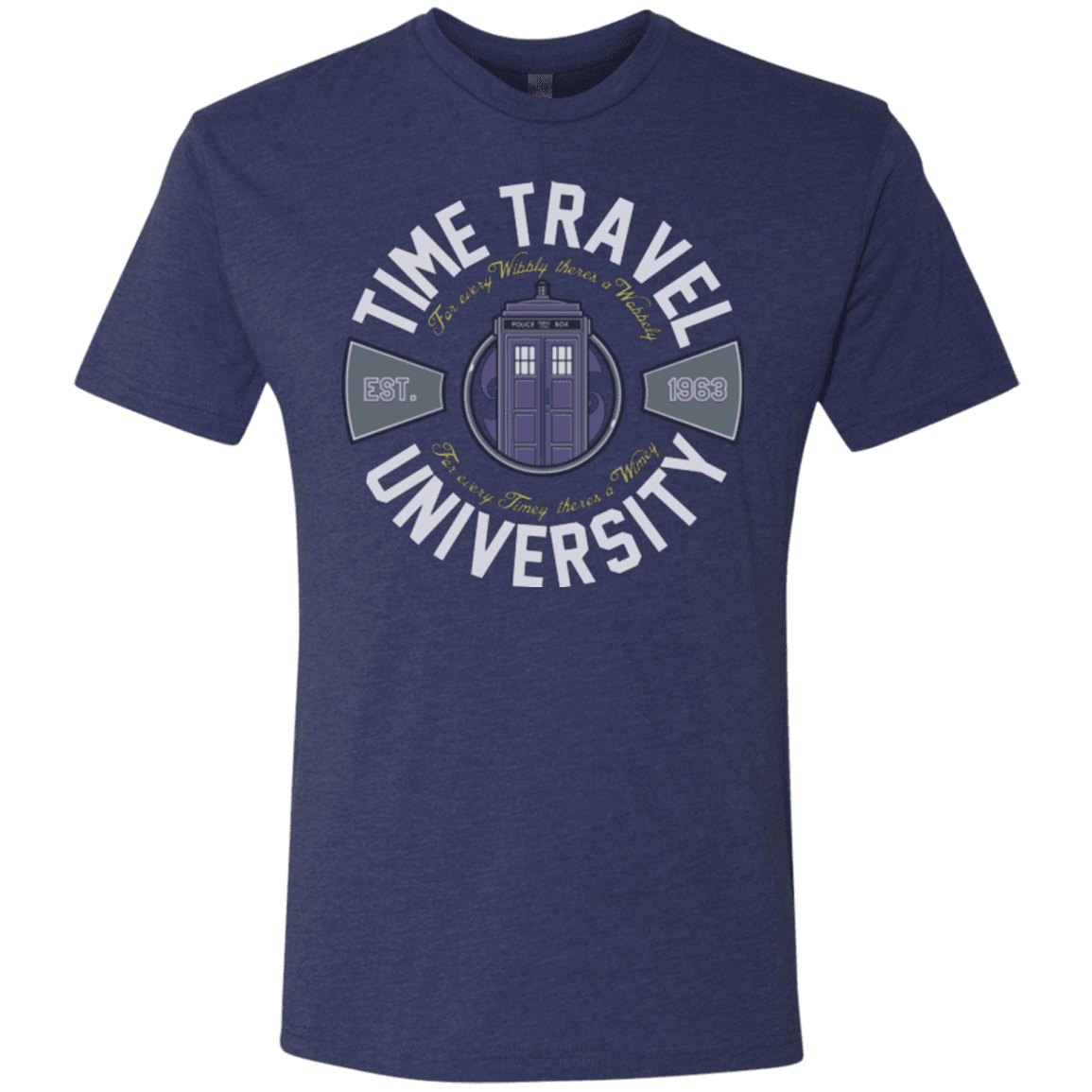 T-Shirts Vintage Navy / Small Time Travel University Men's Triblend T-Shirt