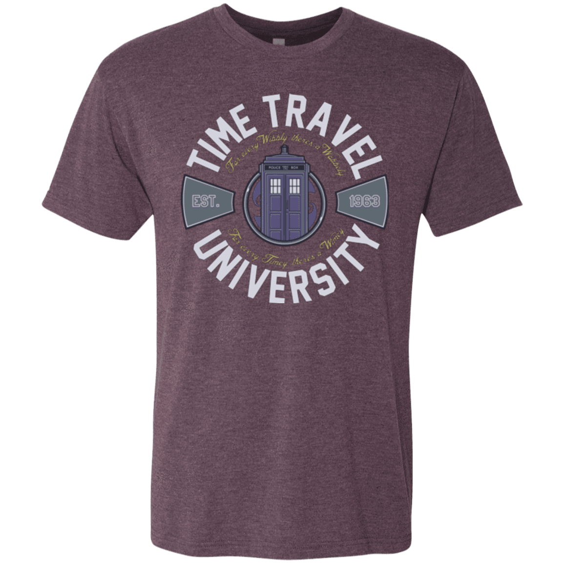 T-Shirts Vintage Purple / Small Time Travel University Men's Triblend T-Shirt
