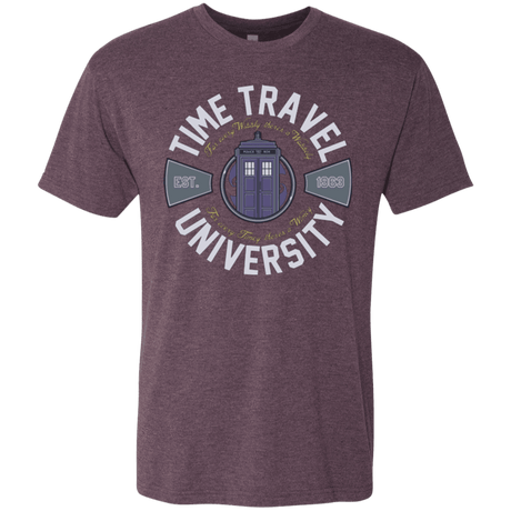 T-Shirts Vintage Purple / Small Time Travel University Men's Triblend T-Shirt