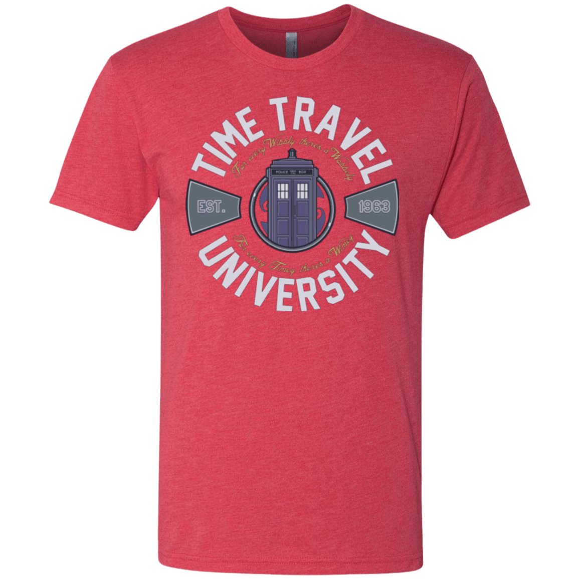 T-Shirts Vintage Red / Small Time Travel University Men's Triblend T-Shirt