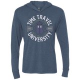 T-Shirts Indigo / X-Small Time Travel University Triblend Long Sleeve Hoodie Tee