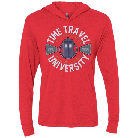 T-Shirts Vintage Red / X-Small Time Travel University Triblend Long Sleeve Hoodie Tee