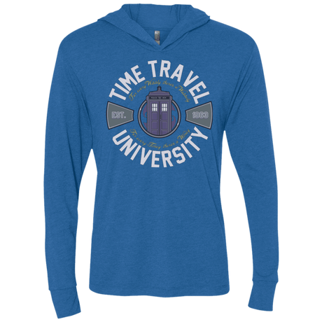 T-Shirts Vintage Royal / X-Small Time Travel University Triblend Long Sleeve Hoodie Tee