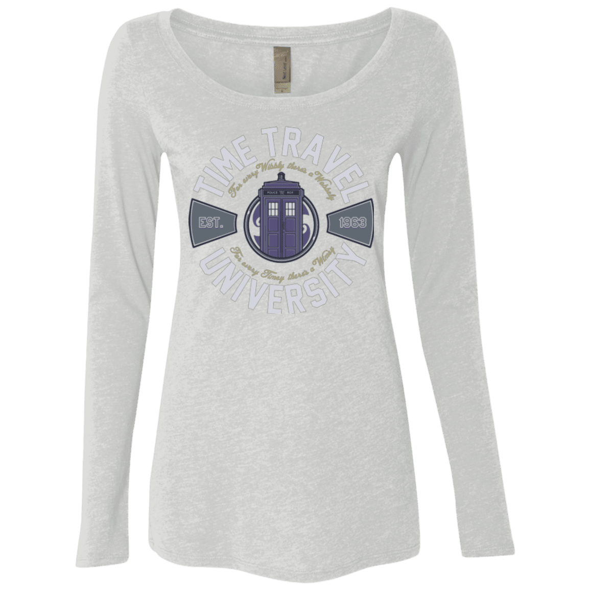 T-Shirts Heather White / Small Time Travel University Women's Triblend Long Sleeve Shirt