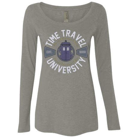 T-Shirts Venetian Grey / Small Time Travel University Women's Triblend Long Sleeve Shirt