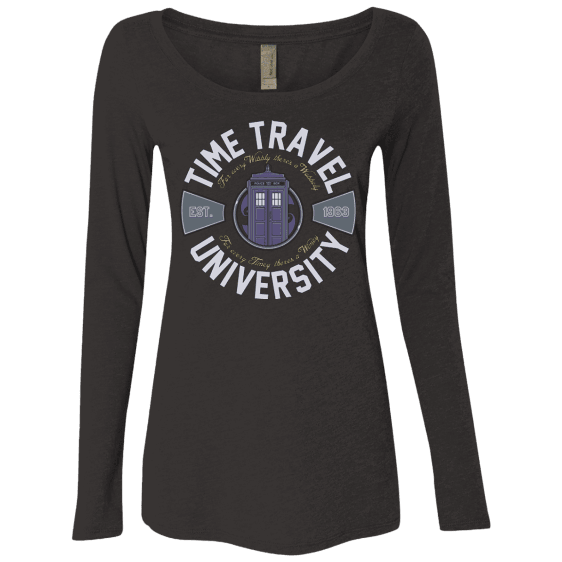 T-Shirts Vintage Black / Small Time Travel University Women's Triblend Long Sleeve Shirt
