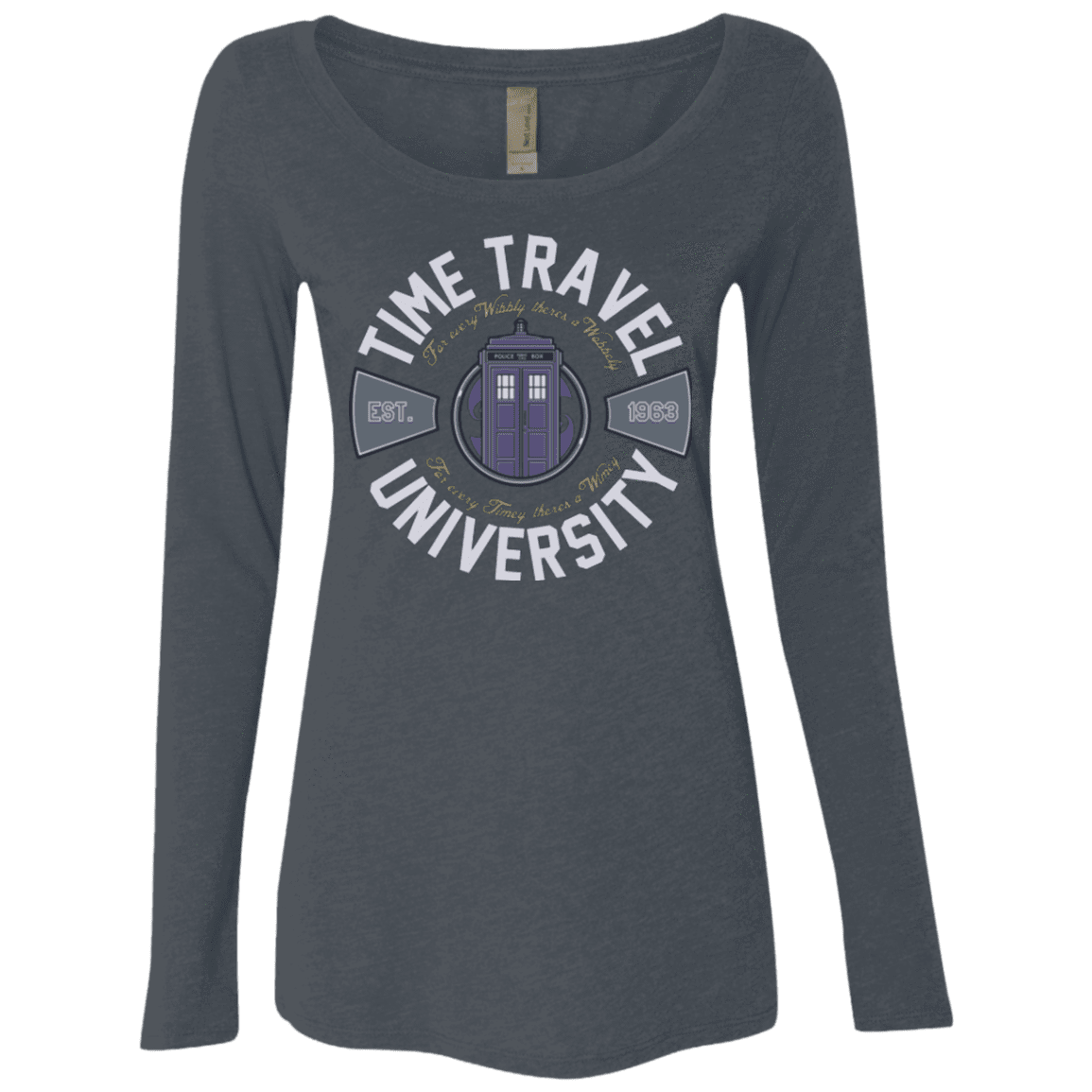 T-Shirts Vintage Navy / Small Time Travel University Women's Triblend Long Sleeve Shirt