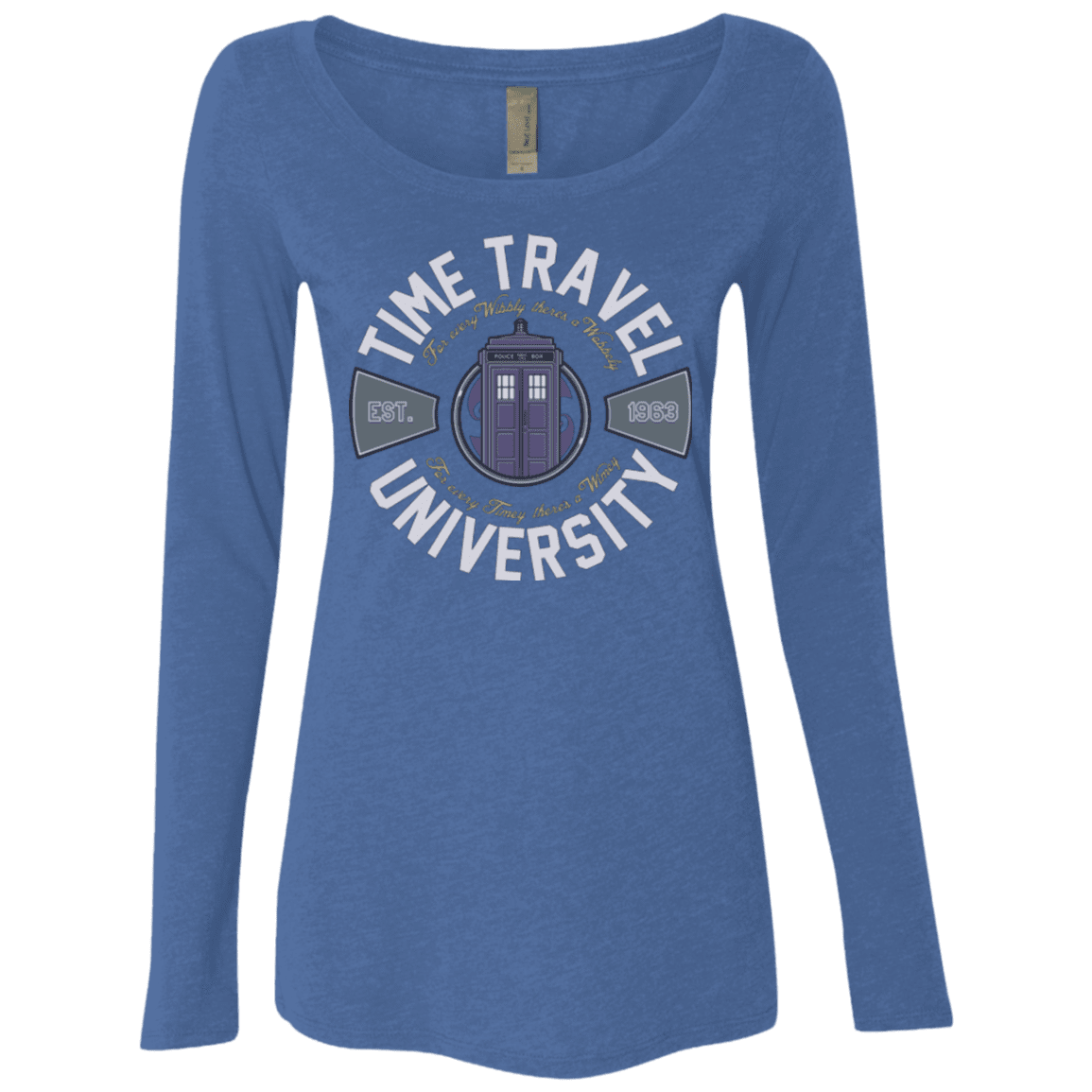 T-Shirts Vintage Royal / Small Time Travel University Women's Triblend Long Sleeve Shirt