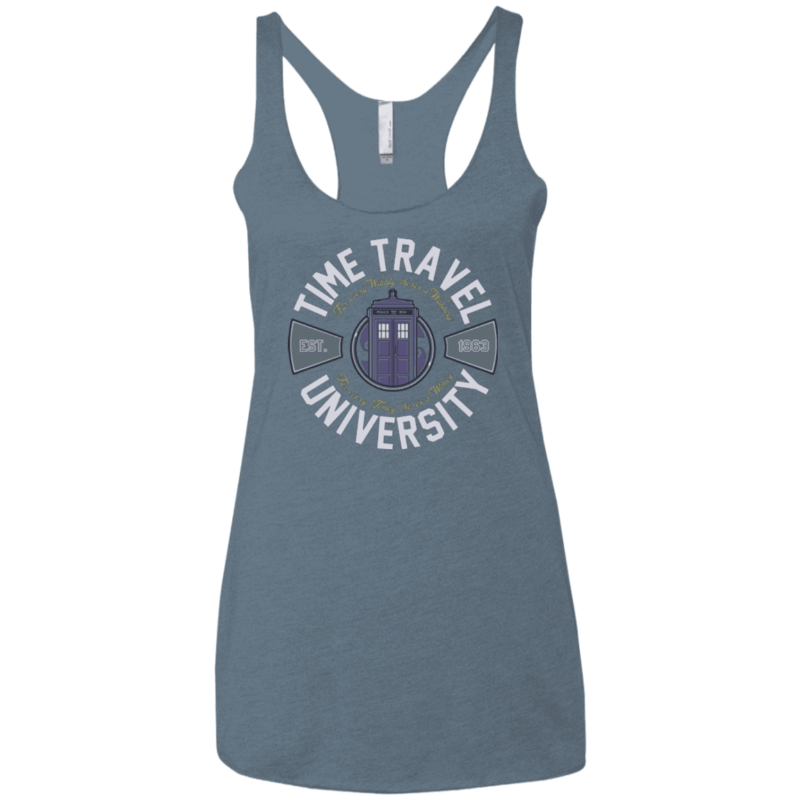 T-Shirts Indigo / X-Small Time Travel University Women's Triblend Racerback Tank