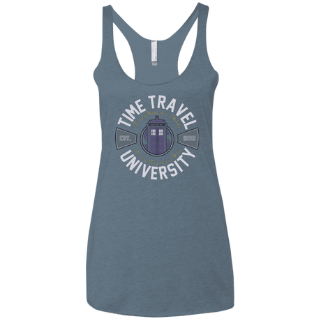 T-Shirts Indigo / X-Small Time Travel University Women's Triblend Racerback Tank