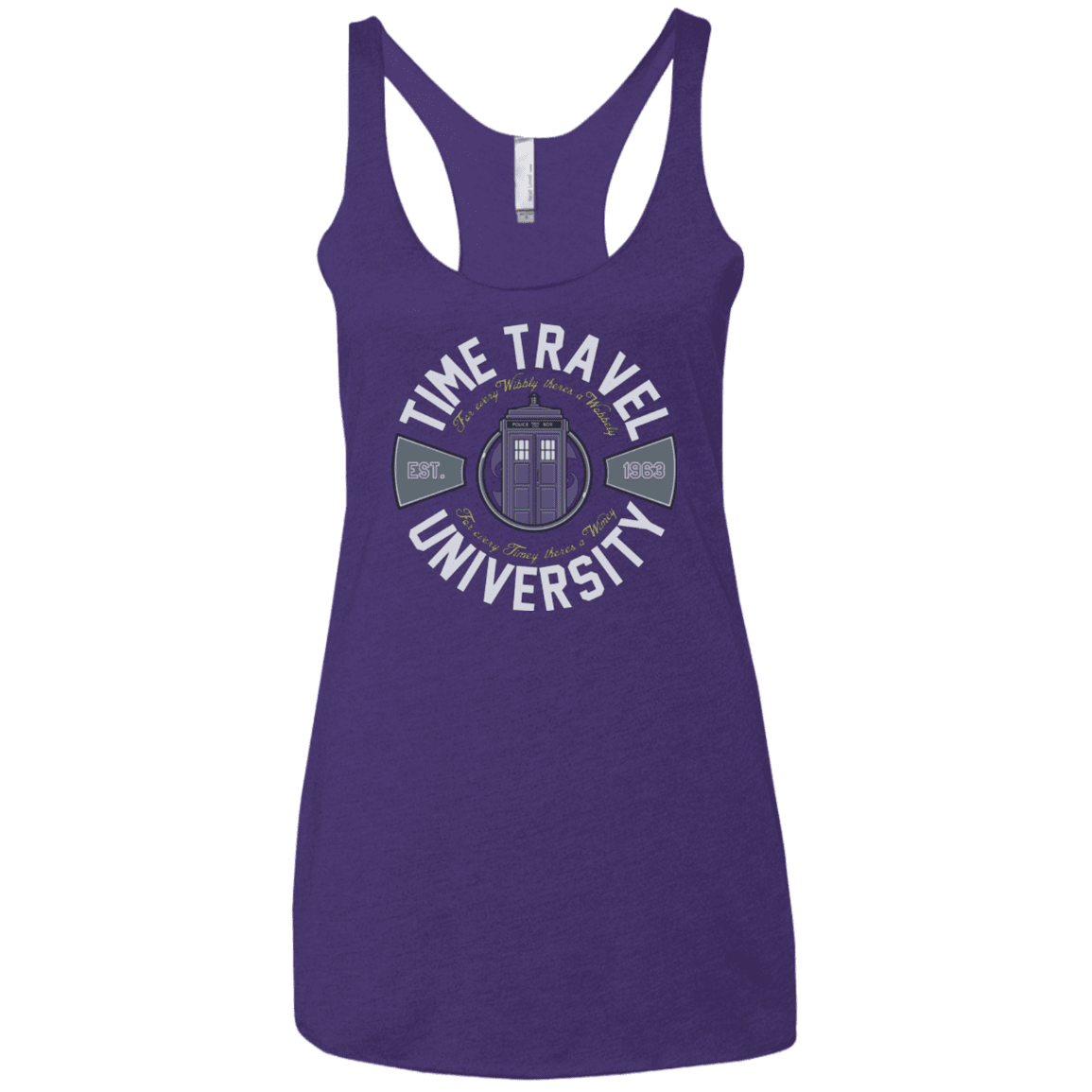T-Shirts Purple / X-Small Time Travel University Women's Triblend Racerback Tank
