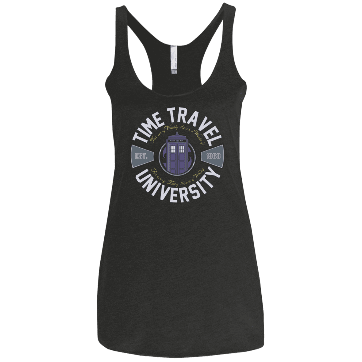 T-Shirts Vintage Black / X-Small Time Travel University Women's Triblend Racerback Tank