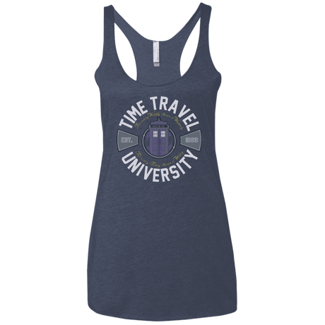 T-Shirts Vintage Navy / X-Small Time Travel University Women's Triblend Racerback Tank