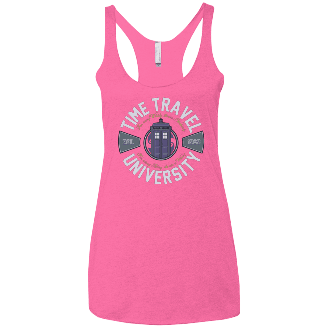 T-Shirts Vintage Pink / X-Small Time Travel University Women's Triblend Racerback Tank