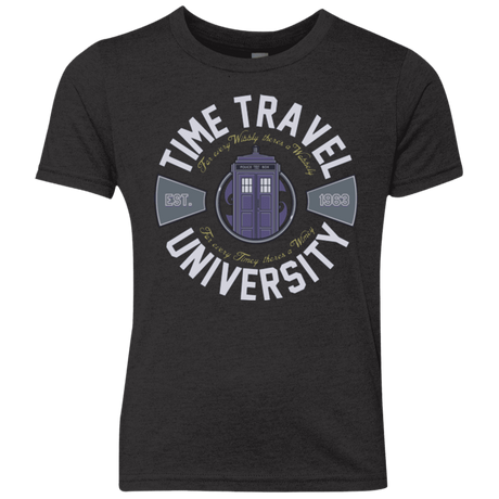 T-Shirts Vintage Black / YXS Time Travel University Youth Triblend T-Shirt