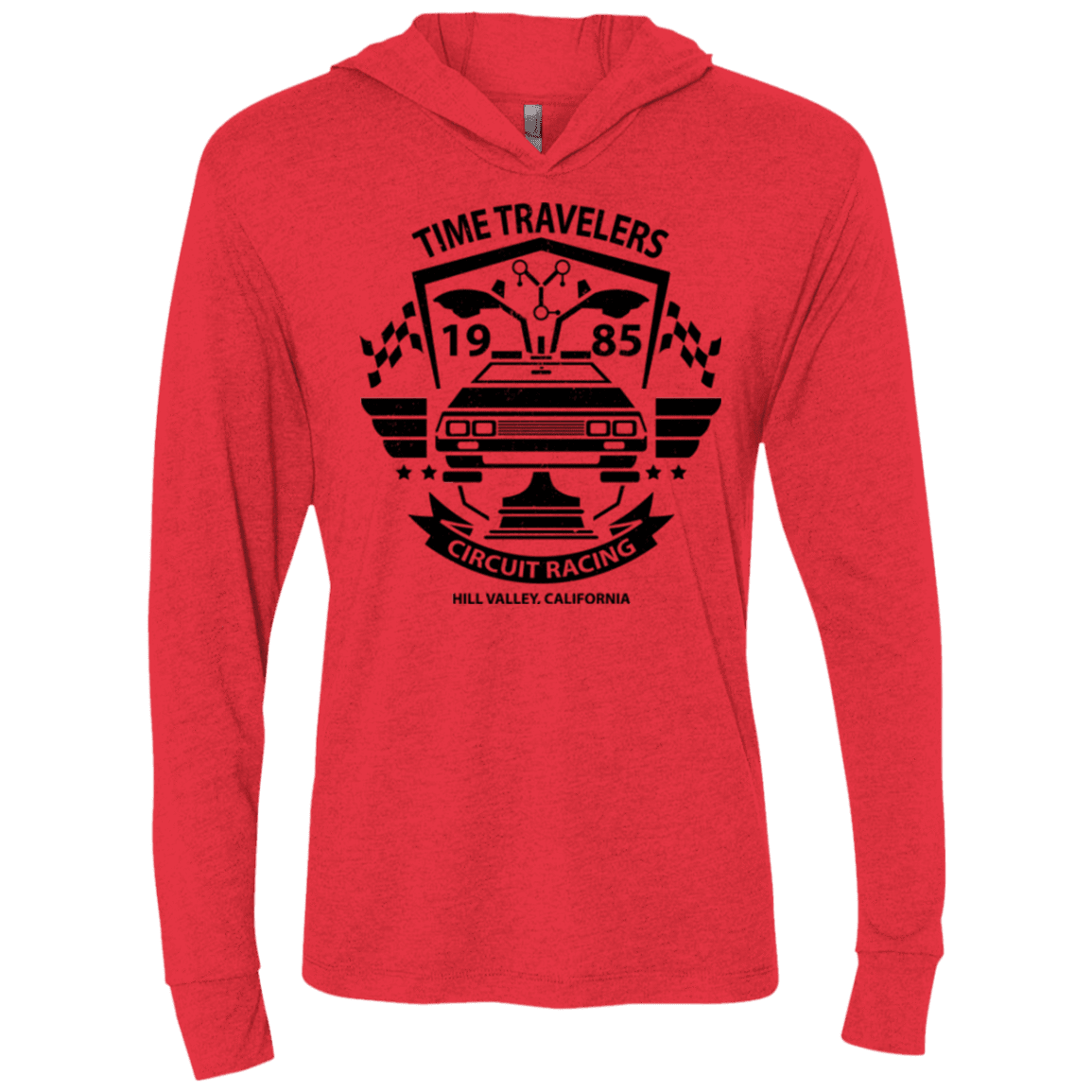 T-Shirts Vintage Red / X-Small Time Traveler Circuit Triblend Long Sleeve Hoodie Tee