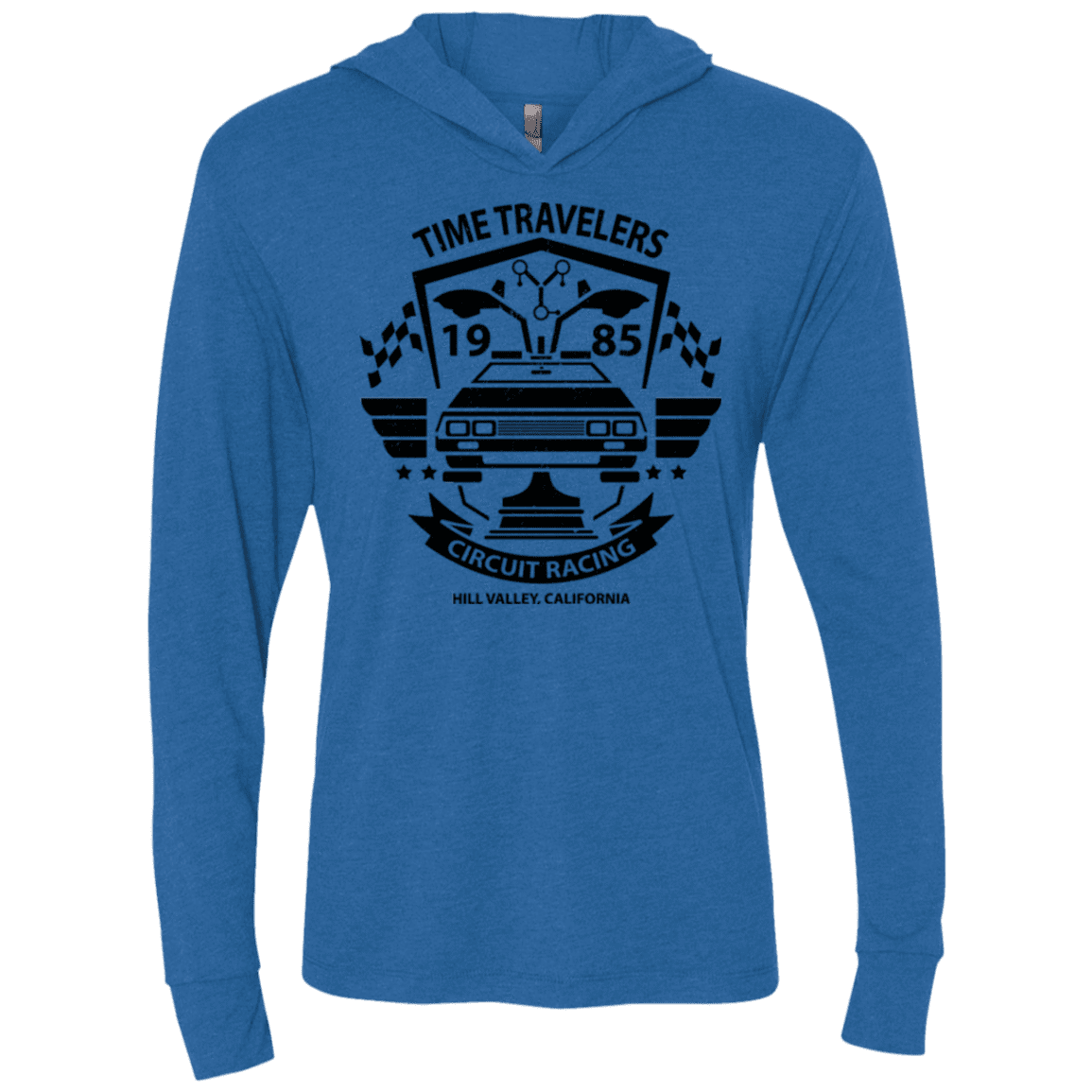 T-Shirts Vintage Royal / X-Small Time Traveler Circuit Triblend Long Sleeve Hoodie Tee