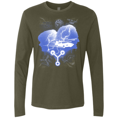 T-Shirts Military Green / Small Time Travellers Silhouette Men's Premium Long Sleeve