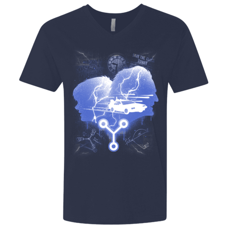 T-Shirts Midnight Navy / X-Small Time Travellers Silhouette Men's Premium V-Neck