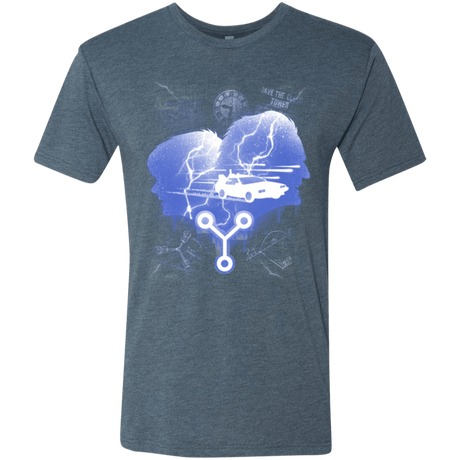 T-Shirts Indigo / Small Time Travellers Silhouette Men's Triblend T-Shirt