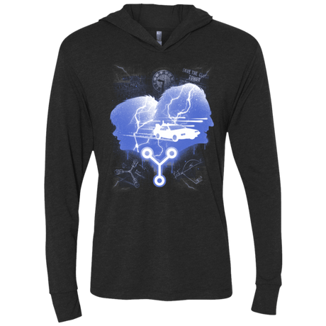 T-Shirts Vintage Black / X-Small Time Travellers Silhouette Triblend Long Sleeve Hoodie Tee