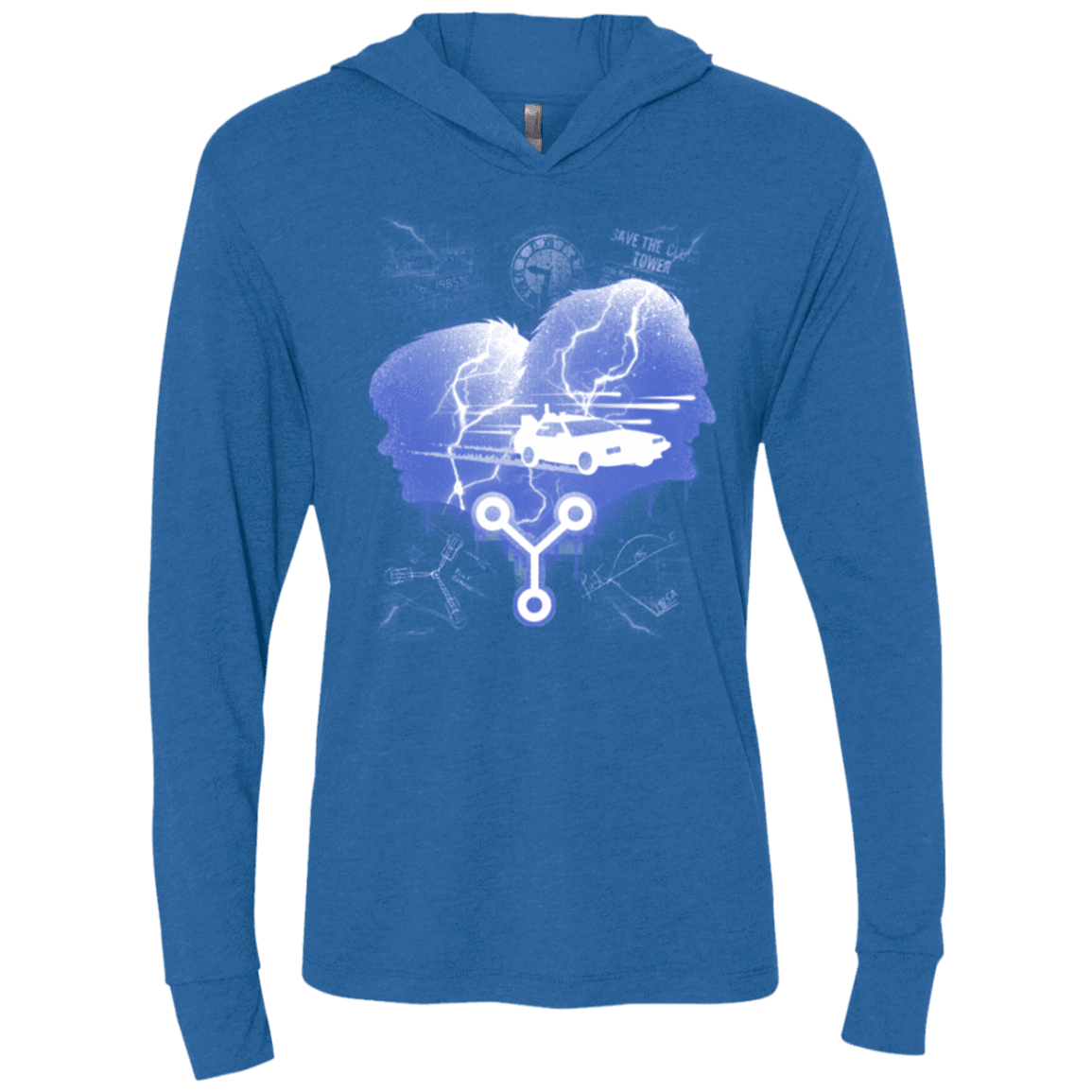 T-Shirts Vintage Royal / X-Small Time Travellers Silhouette Triblend Long Sleeve Hoodie Tee