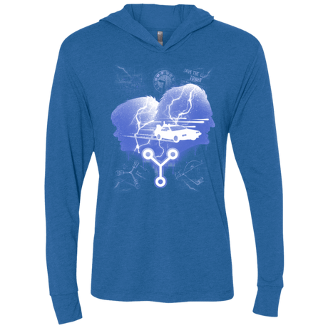 T-Shirts Vintage Royal / X-Small Time Travellers Silhouette Triblend Long Sleeve Hoodie Tee