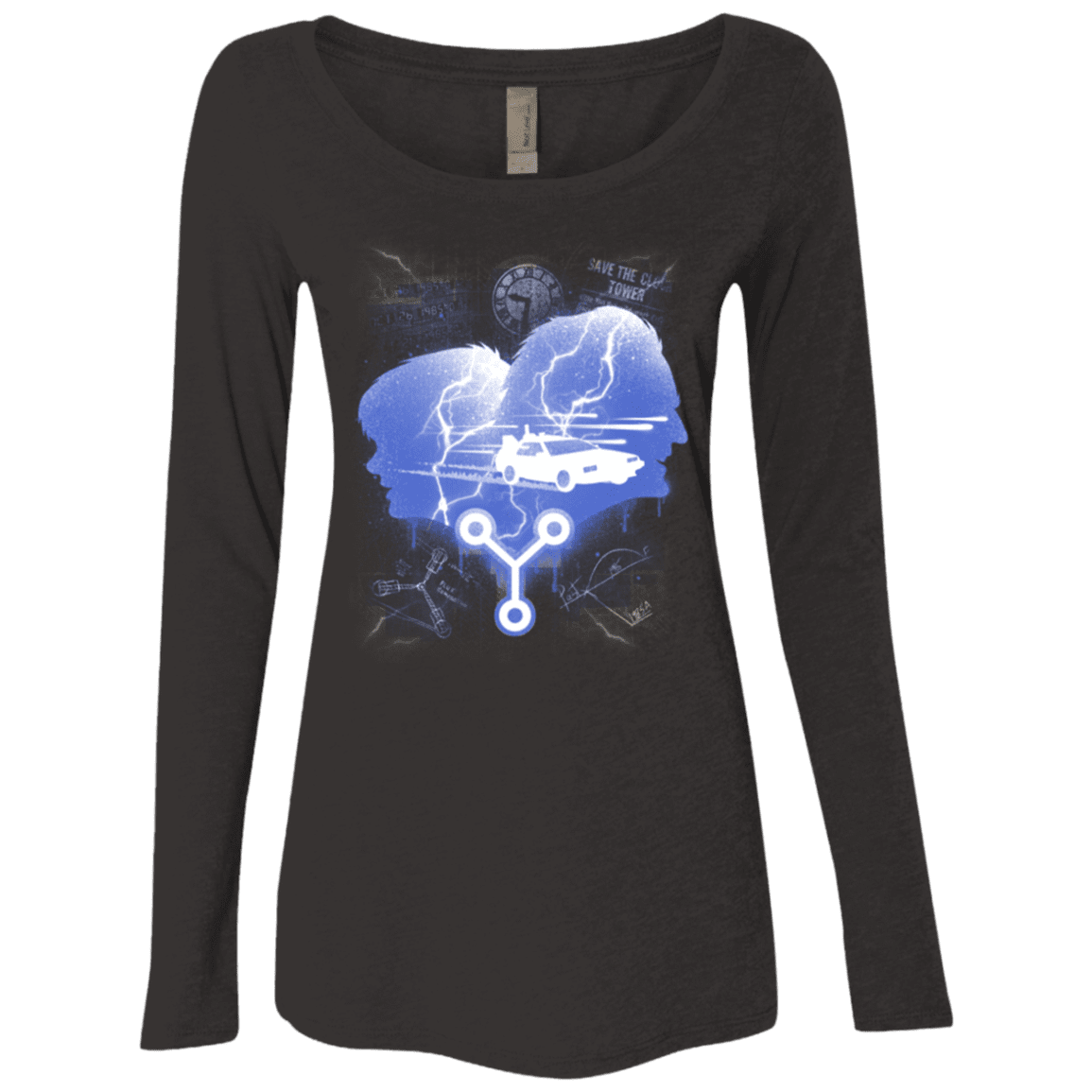 T-Shirts Vintage Black / Small Time Travellers Silhouette Women's Triblend Long Sleeve Shirt