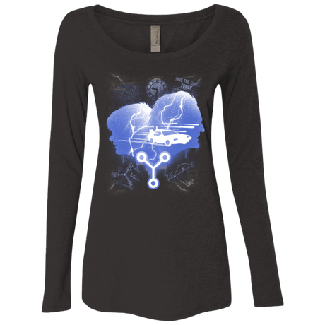 T-Shirts Vintage Black / Small Time Travellers Silhouette Women's Triblend Long Sleeve Shirt