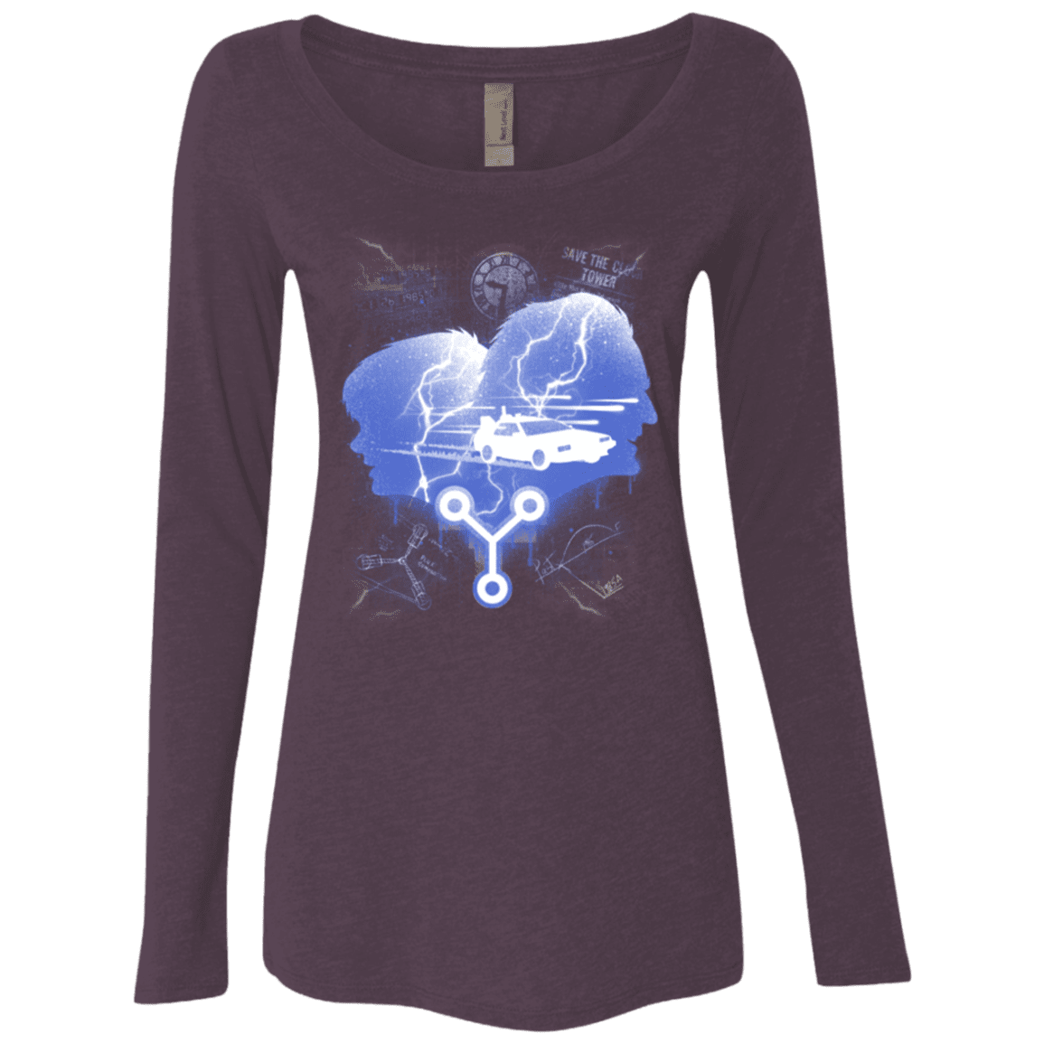 T-Shirts Vintage Purple / Small Time Travellers Silhouette Women's Triblend Long Sleeve Shirt