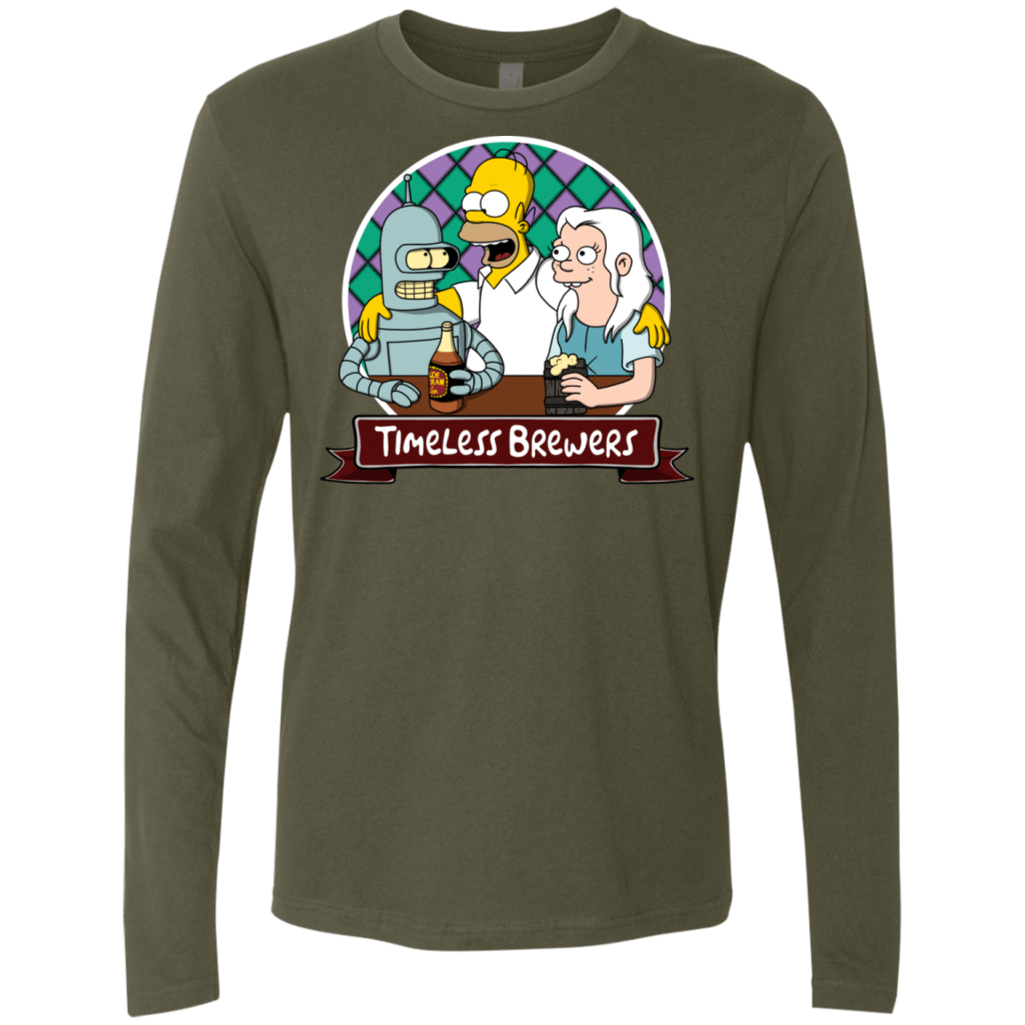 T-Shirts Military Green / S Timeless Brewers Men's Premium Long Sleeve