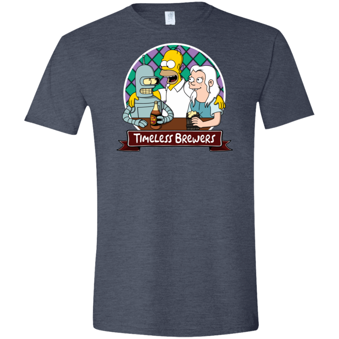 T-Shirts Heather Navy / S Timeless Brewers Men's Semi-Fitted Softstyle