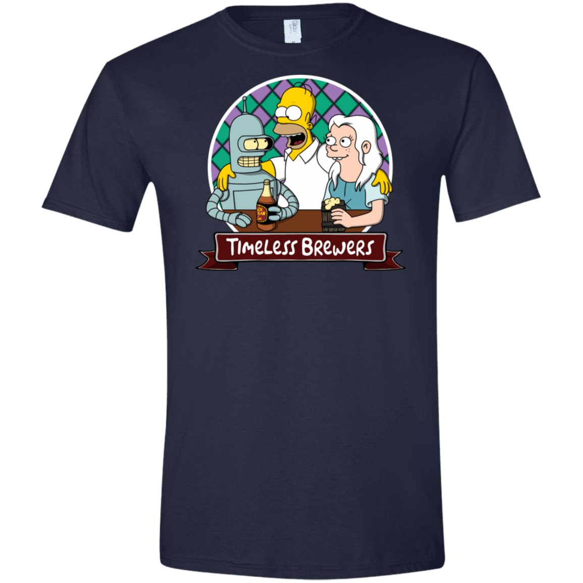 T-Shirts Navy / X-Small Timeless Brewers Men's Semi-Fitted Softstyle