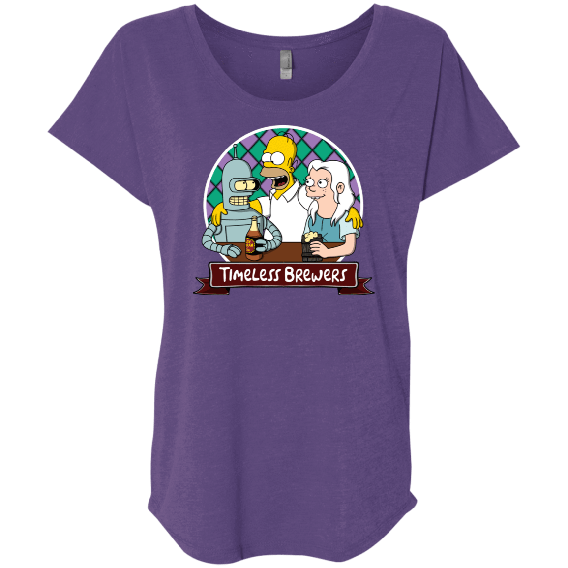 T-Shirts Purple Rush / X-Small Timeless Brewers Triblend Dolman Sleeve