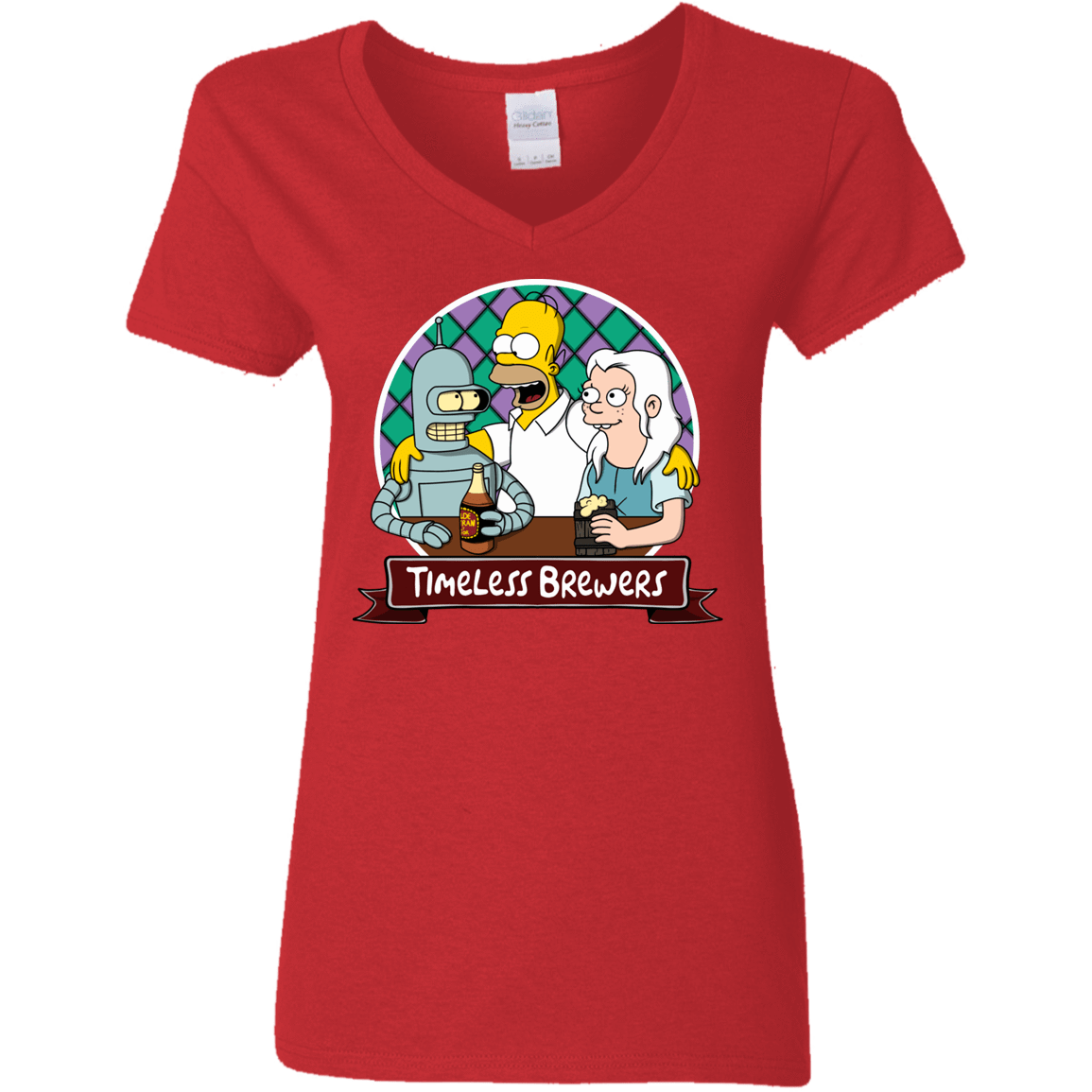T-Shirts Red / S Timeless Brewers Women's V-Neck T-Shirt
