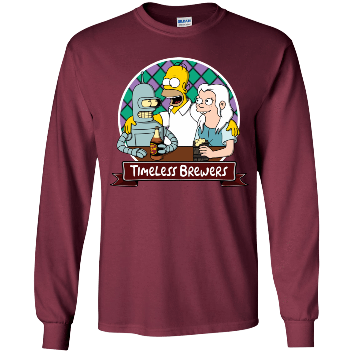 T-Shirts Maroon / YS Timeless Brewers Youth Long Sleeve T-Shirt