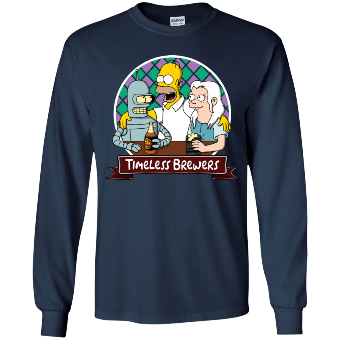 T-Shirts Navy / YS Timeless Brewers Youth Long Sleeve T-Shirt