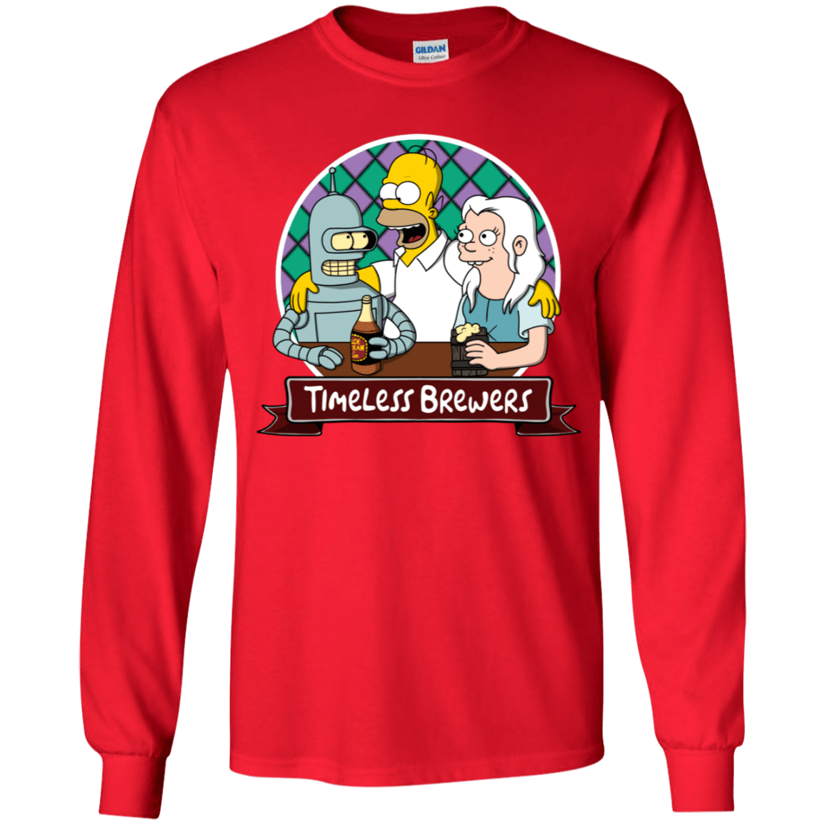 T-Shirts Red / YS Timeless Brewers Youth Long Sleeve T-Shirt