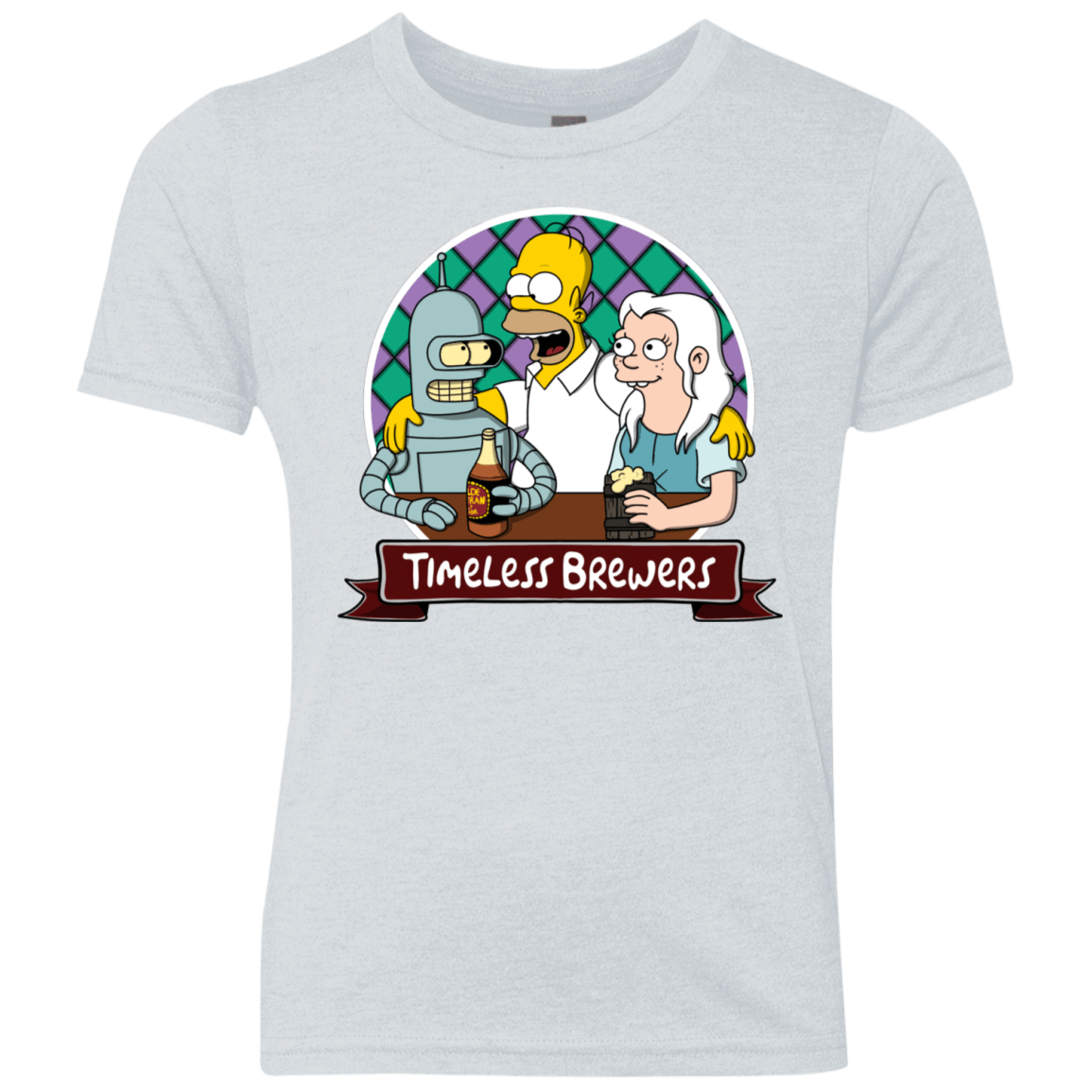 T-Shirts Heather White / YXS Timeless Brewers Youth Triblend T-Shirt