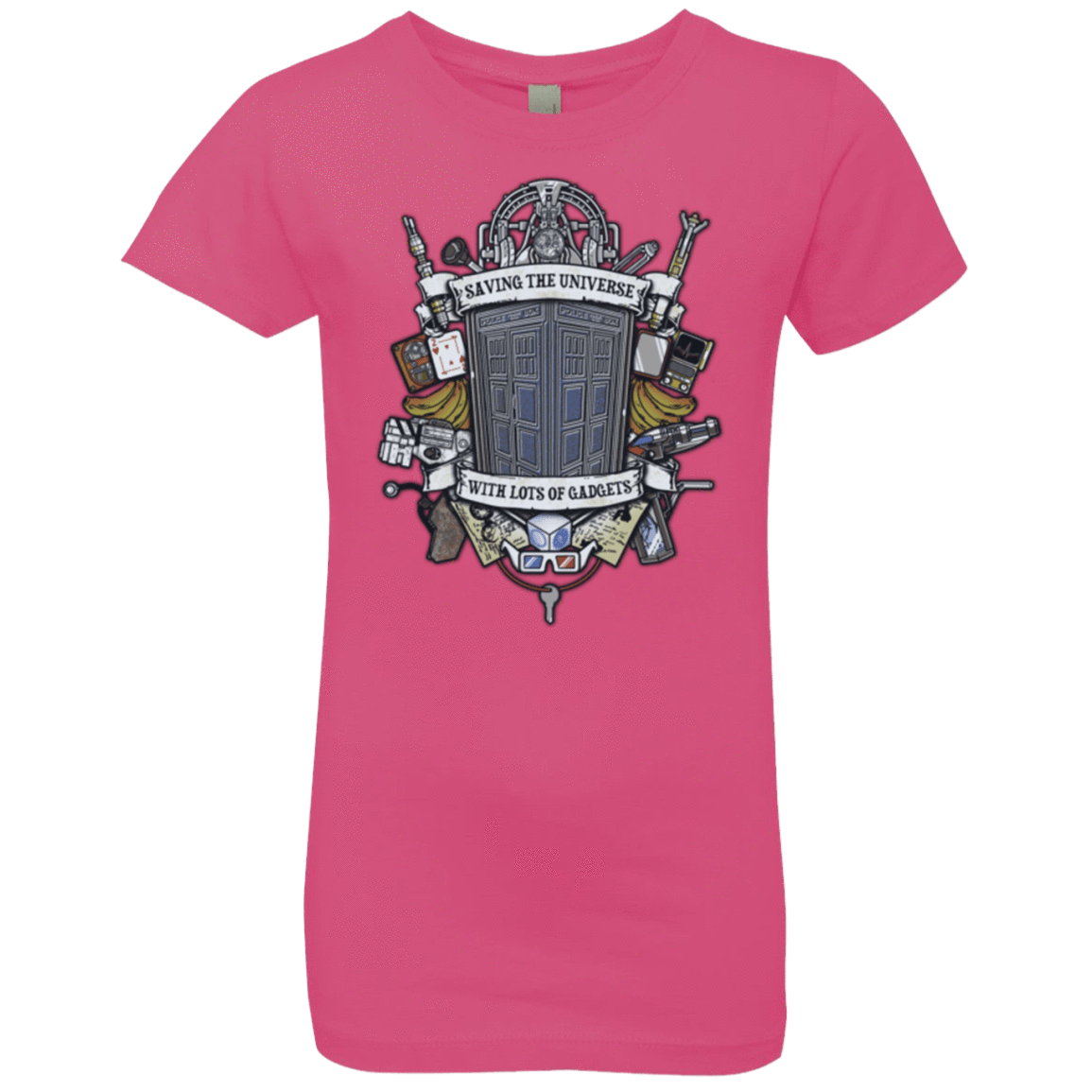 T-Shirts Hot Pink / YXS Timelord Crest Girls Premium T-Shirt
