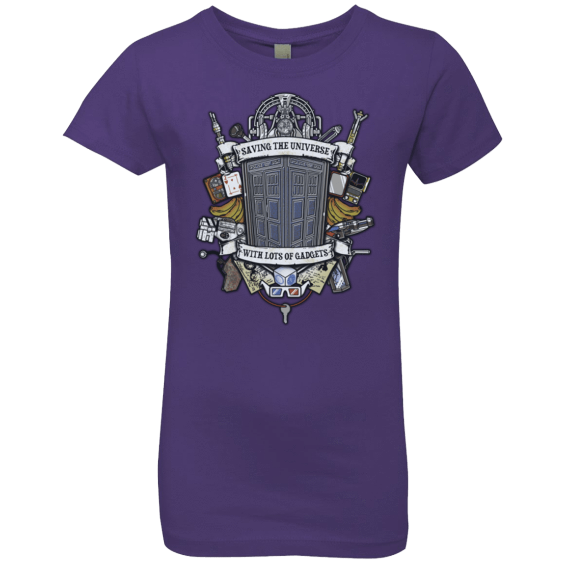 T-Shirts Purple Rush / YXS Timelord Crest Girls Premium T-Shirt