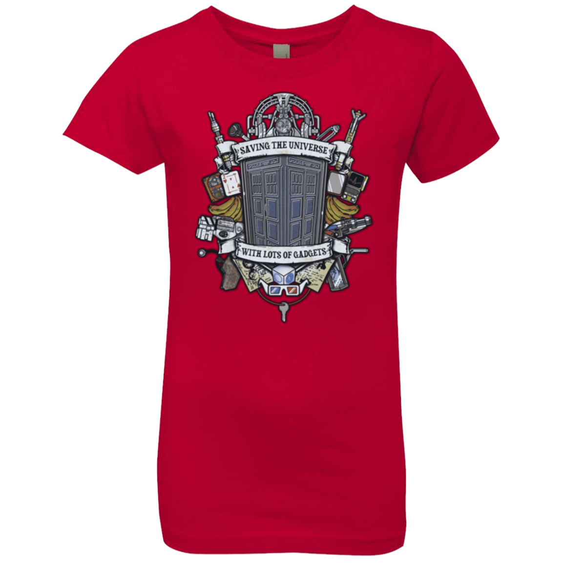 T-Shirts Red / YXS Timelord Crest Girls Premium T-Shirt