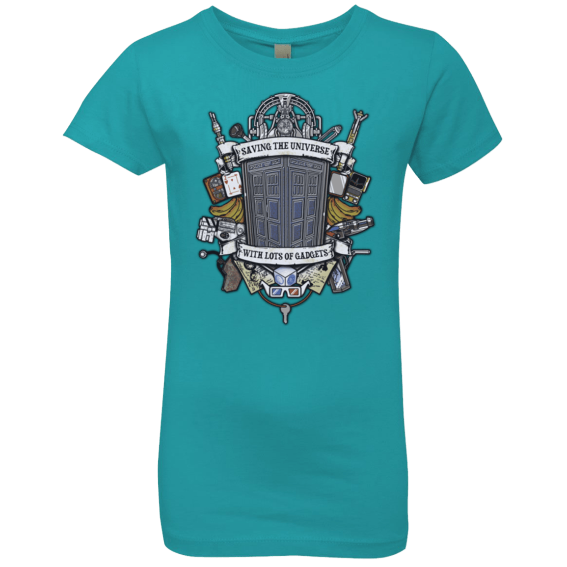 T-Shirts Tahiti Blue / YXS Timelord Crest Girls Premium T-Shirt