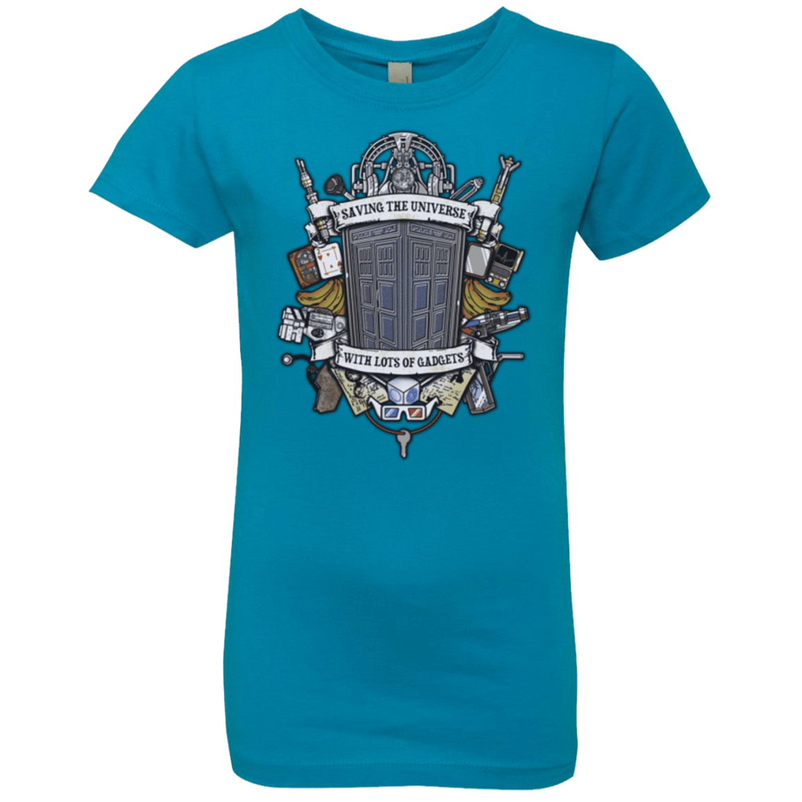 T-Shirts Turquoise / YXS Timelord Crest Girls Premium T-Shirt