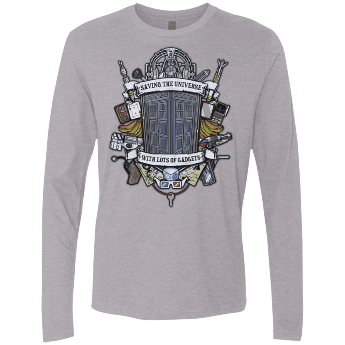 T-Shirts Heather Grey / Small Timelord Crest Men's Premium Long Sleeve