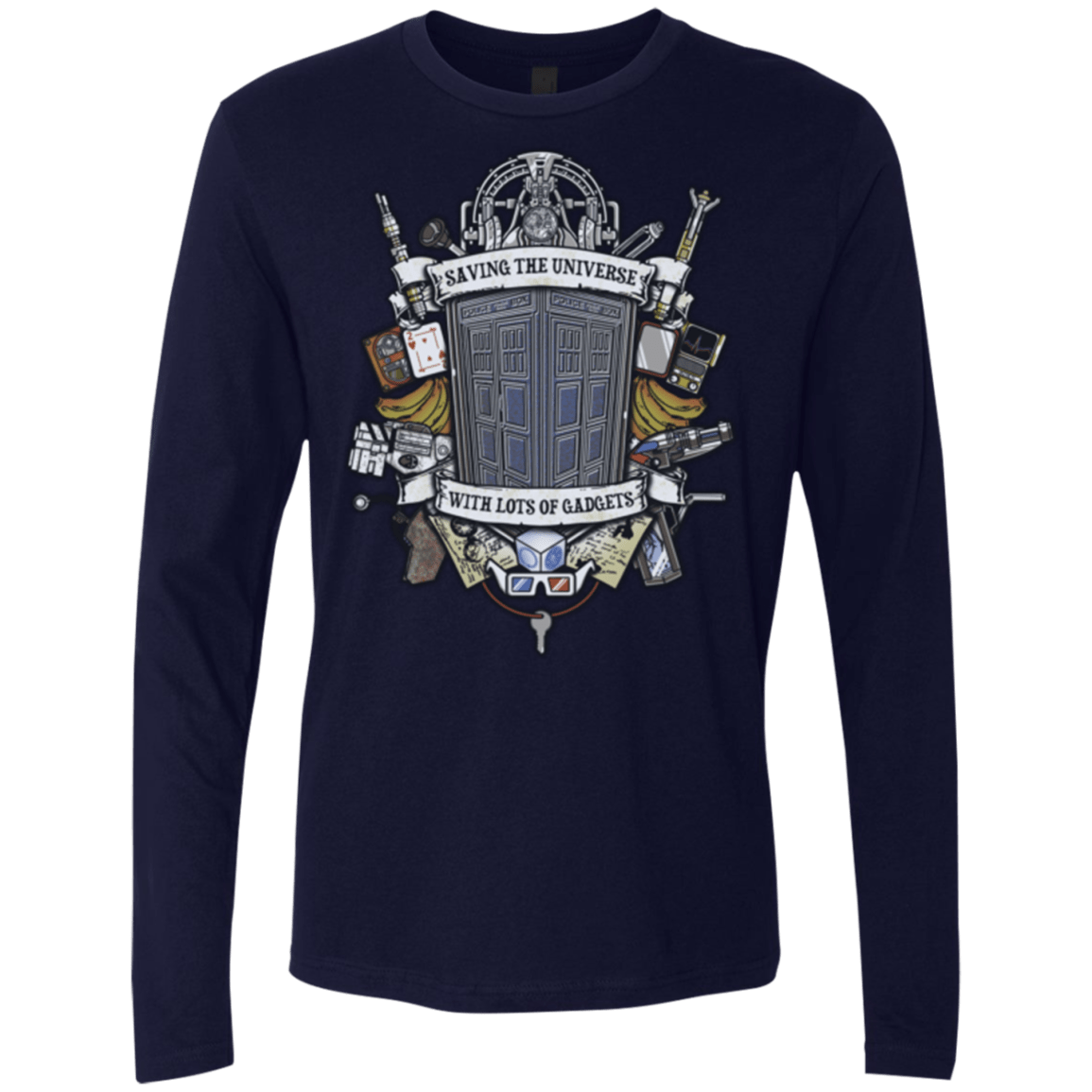 T-Shirts Midnight Navy / Small Timelord Crest Men's Premium Long Sleeve